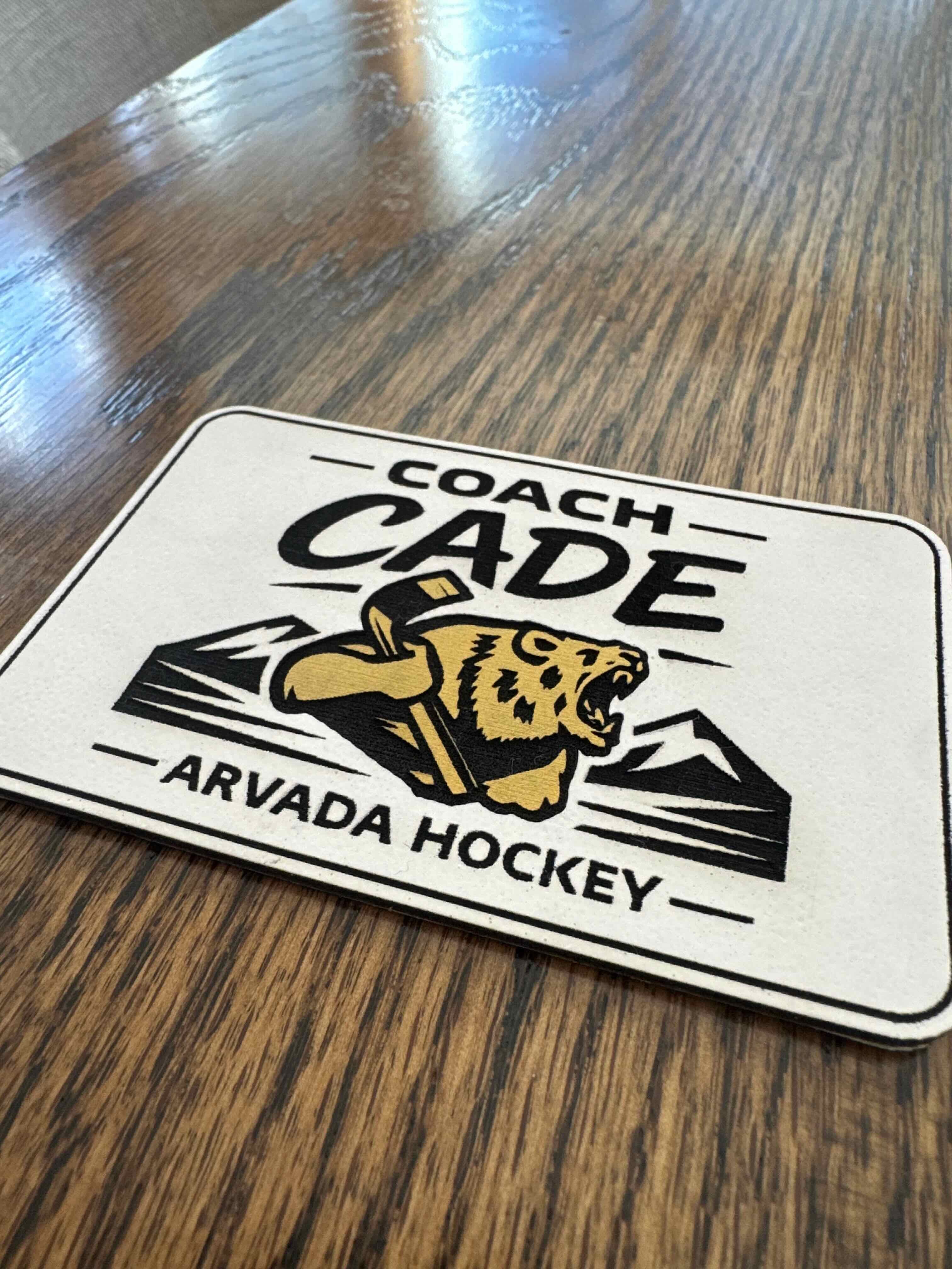 Personalized hockey hat patch